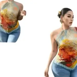Sleeveless Halter Top For Ladies